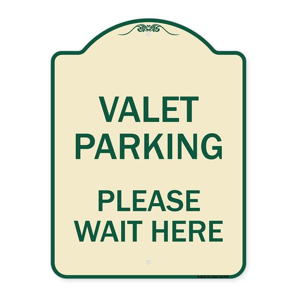 Signmission Valet Parking Please Wait Here Heavy-Gauge Aluminum Architectural Sign, 24" x 18", TG-1824-22746 A-DES-TG-1824-22746